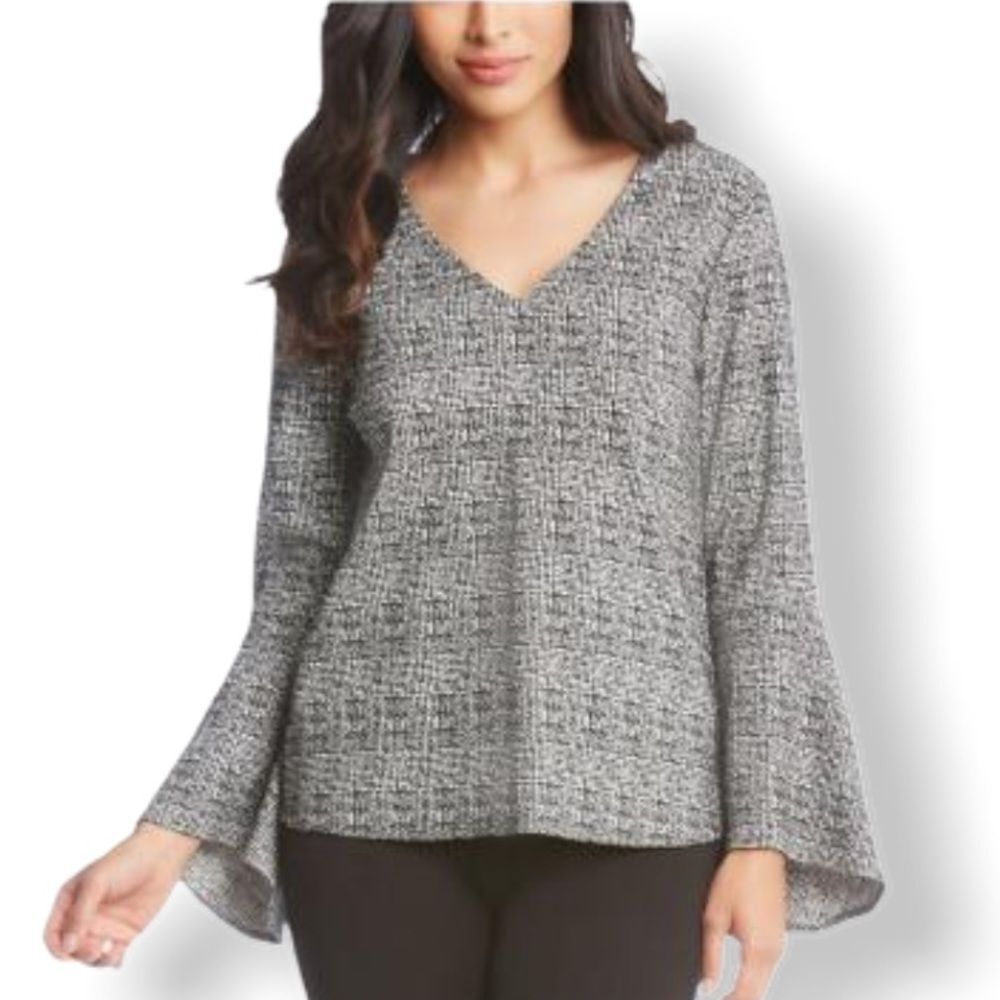 NWT Karen Kane Chevy Blossom Bell Sleeve Top Med
